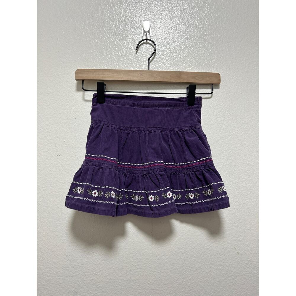 Janie and Jack Purple Corduroy Embroidered Tiered Lined Skirt 12-18 Months